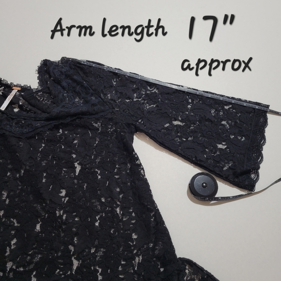 Free People black lace ruffle top - Picture 5 of 10